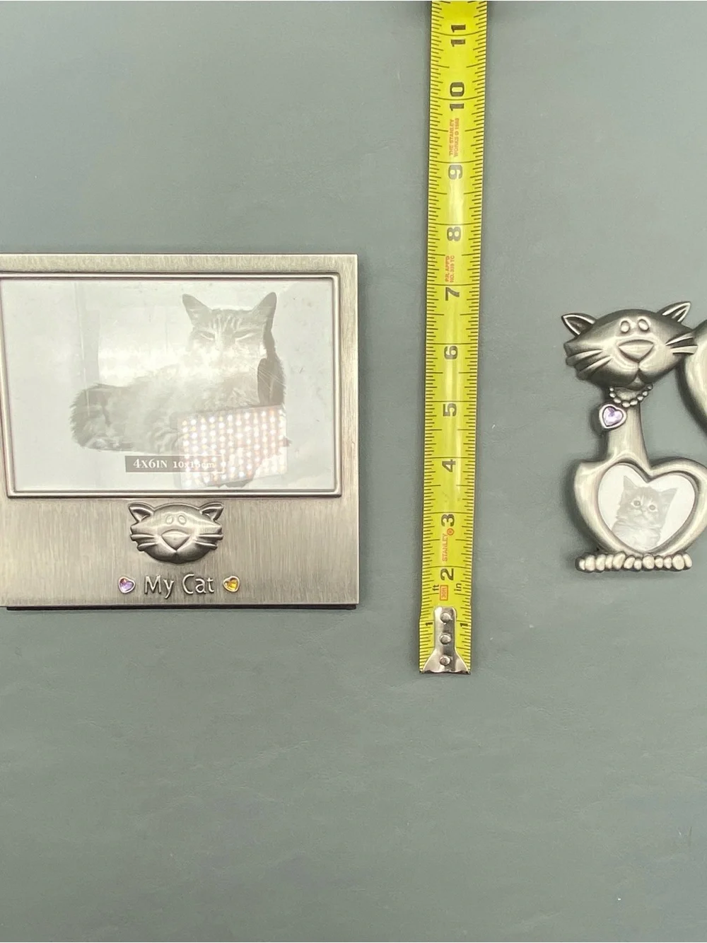 Pewter Metal My Cat Picture Frame Lot 4x6 Tabletop Pet Memorial Keepsake